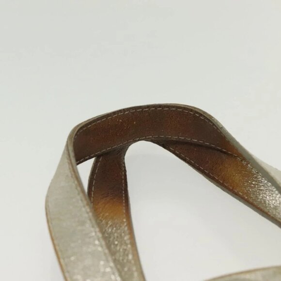 Jimmy Choo Studs Tote Bag Leather Champagne Gold Auth bs28966 - Picture 8 of 16